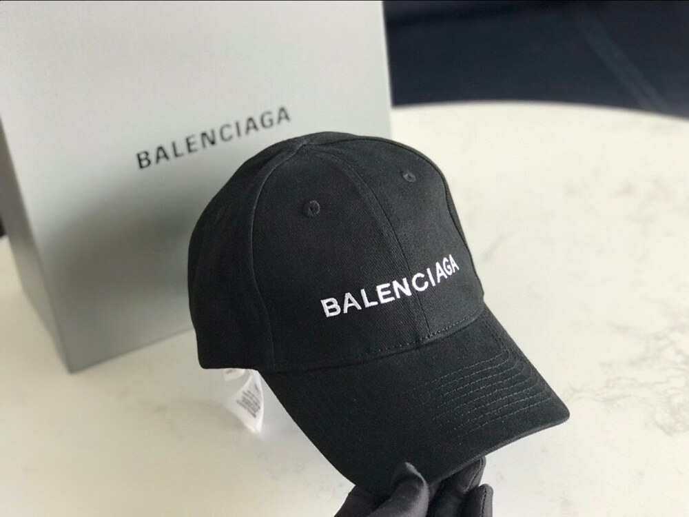Balenciaga Logo Cotton Baseball Cap in Black - Picture 6 of 6